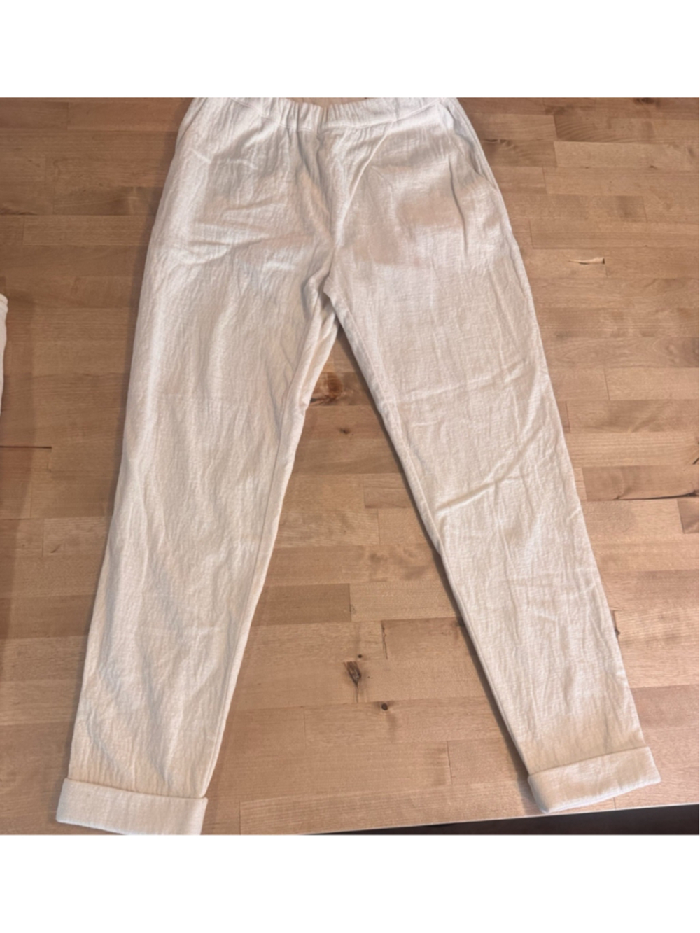 TCN barcelona women's Casual Lounge Textured Chenille Cream Joggers Small